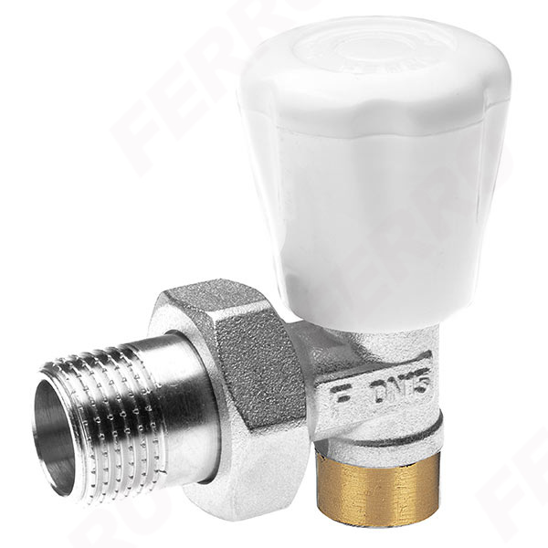 1/2” angle radiator valve for soldering with gland