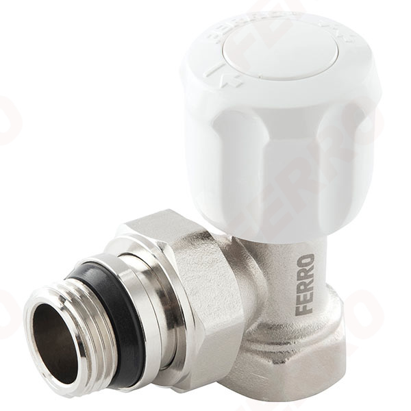 Angle radiator control valve
