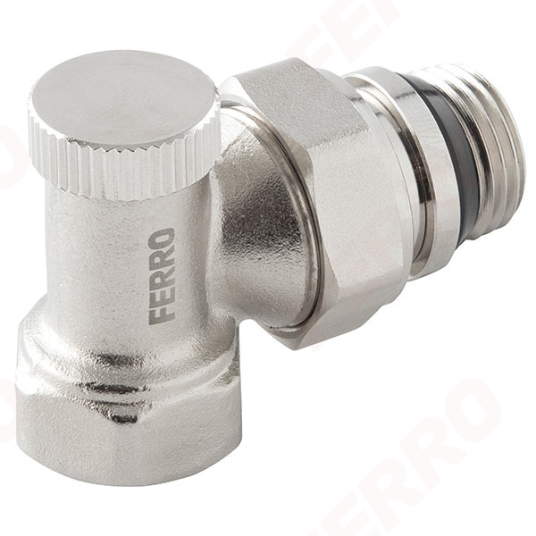 Angled radiator shut-off valve