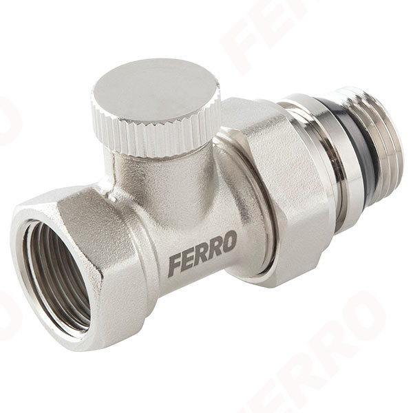 Straight radiator shut-off valve
