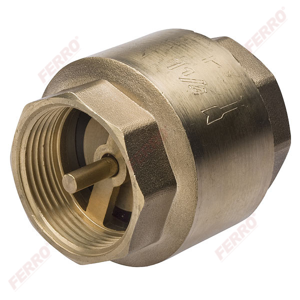 Check valve with brass locking element