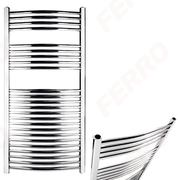 Bathroom heater - curved, chrome