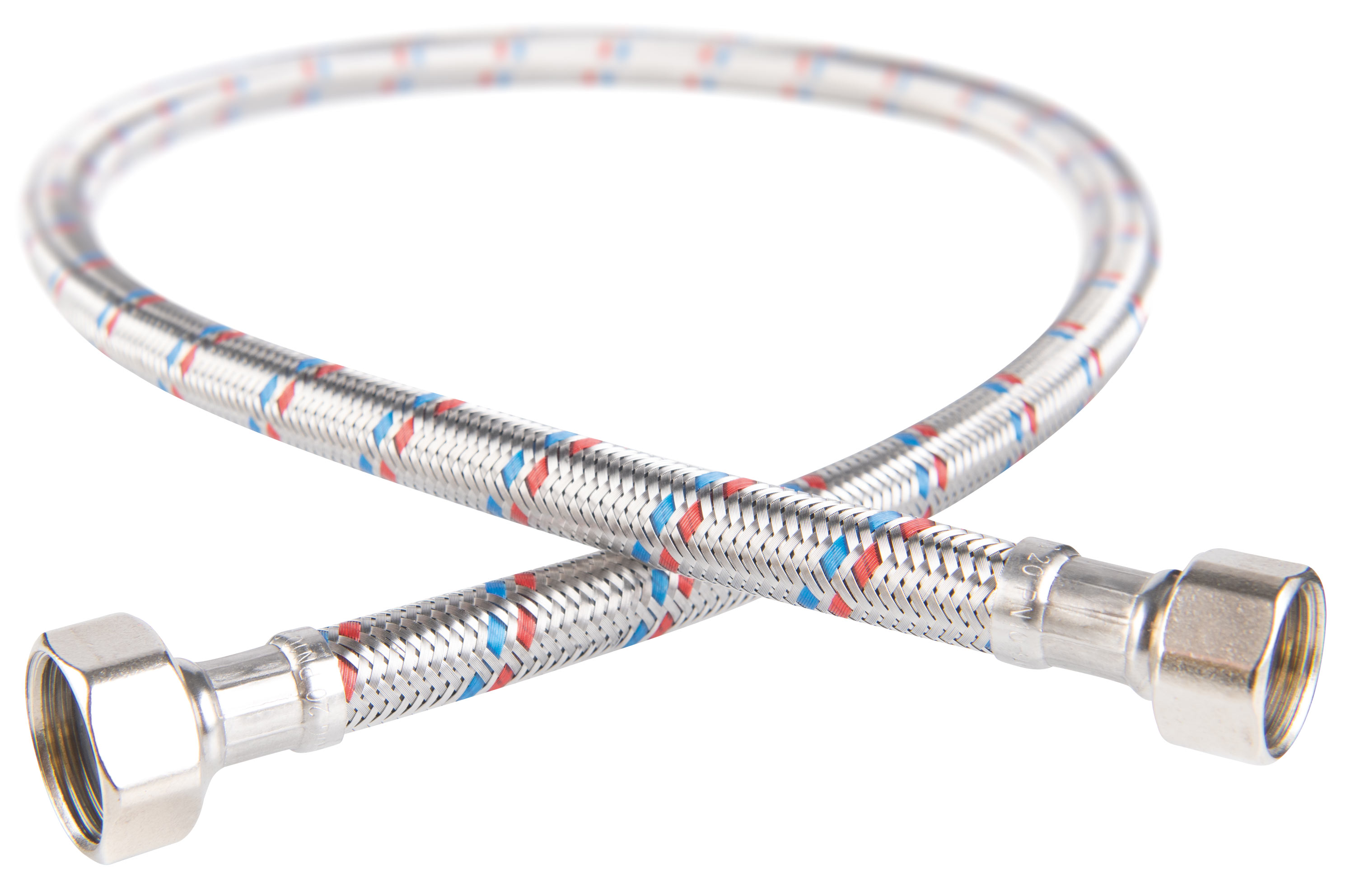 Stainless steel braided connection hose 1/2”×3/8”, female - female