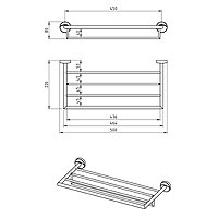 Metalia 11 - Etajera pentru prosoape cu portprosop, crom