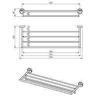 Metalia 11 - Etajera pentru prosoape cu portprosop, crom