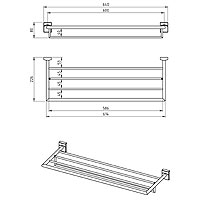 Metalia 12 - Etajera pentru prosoape cu portprosop, crom