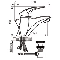 Metalia 57 - stojeća mješalica za umivaonik/150 tijela /