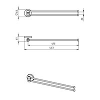 Metalia 1 - towel rail double