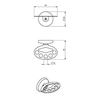 Metalia 1 - toothbrushes and toothpaste holder 95 mm x 60 mm