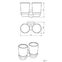 Metalia 1 - Dvi stiklinės su laikikliu