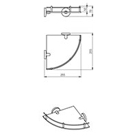 Metalia 1 - glass corner rack with railling