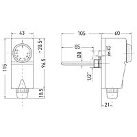 Uronski termostat 30-90 /16A/ 250V