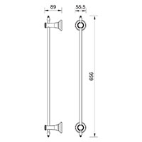 ANTICA towel rail single 600 mm