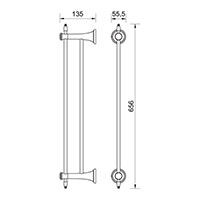 ANTICA towel rail double 600 mm