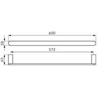 Nostris - towel rail single 600 mm, black