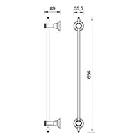 RETRO single towel rail 600 mm