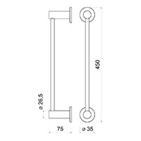 SMILE single towel rail 450 mm