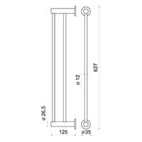 SMILE double towel rail 600 mm