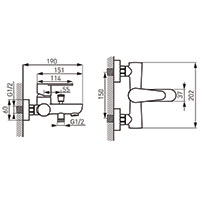 Algeo - Wall-mounted bath mixer, chrome