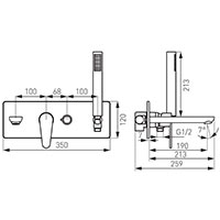 Algeo - Built-in bath mixer, chrome
