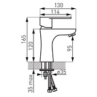 Algeo - standing washbasin mixer