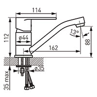 Algeo - standing washbasin mixer with swivel spout