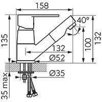 Algeo - washbasin mixer with pull-out spout