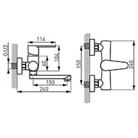 Algeo - Wall-mounted washbasin mixer, chrome