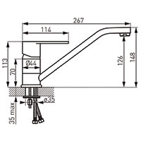 Algeo - Standing sink mixer, chrome