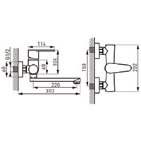 Algeo - Wall-mounted sink mixer, chrome
