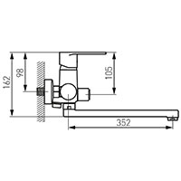 Algeo - Wall-mounted bathtub/wasbasin mixer with shower connection, chrome