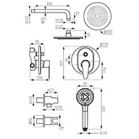 Algeo Set - shower set with rainfall and mixer