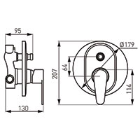 Algeo - wall mounted shower mixer