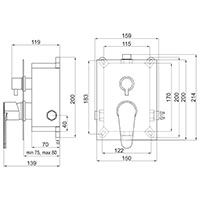 Algeo - built-in shower mixer - box kit 2F