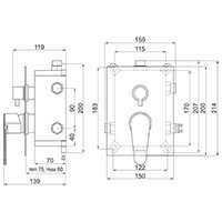 Algeo - Build-in shower mixer - box kit, chrome