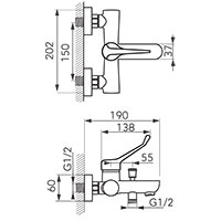 Algeo Medico - wall-mounted bath mixer