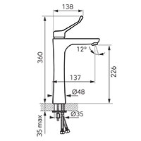 Algeo Medico - standing counter washbasin mixer