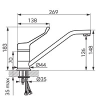 Algeo Medico - standing sink mixer