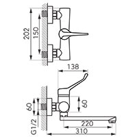 Algeo Medico - wall-mounted sink mixer