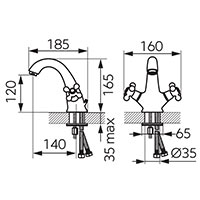 Antica - Standing washbasin mixer, old bronze
