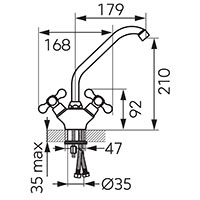 Antica - Standing sink mixer, old bronze