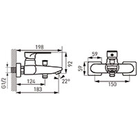 Algeo Square - Wall-mounted bath mixer, chrome