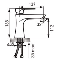 Algeo Square - standing washbasin mixer