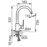 Algeo Square - Standing sink mixer, chrome