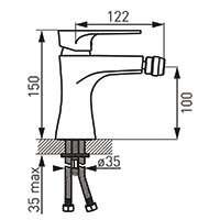 Algeo Square - Bidet standing mixer, chrome
