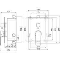 Algeo Square - built-in shower mixer - box kit 2F