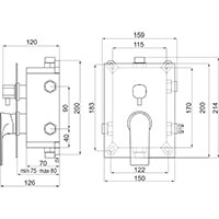 Algeo Square - built-in shower mixer - box kit 3F