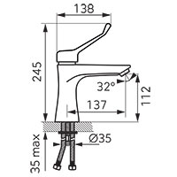 Algeo Square Medico - standing washbasin mixer