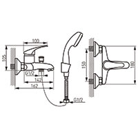 Basic - Wall-mounted bath mixer, chrome
