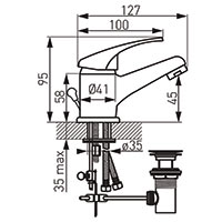 Basic - Standing washbasin mixer, chrome